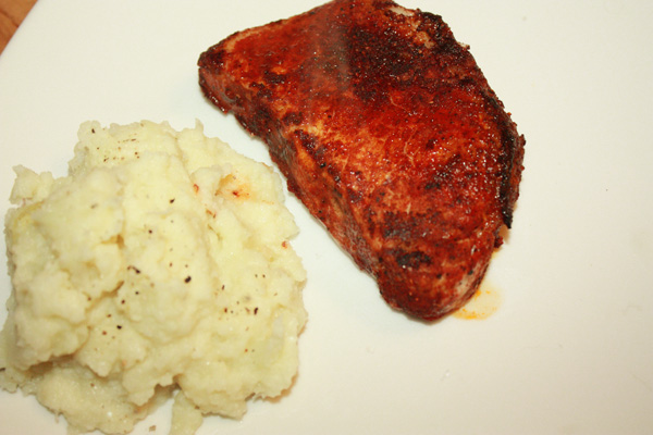 Louisiana Pork Chops with Mashed Cauliflower